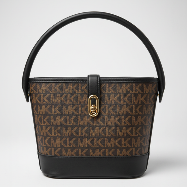 Sac Seau "Le Monogramme Chic" - Marron & Noir - Velvet