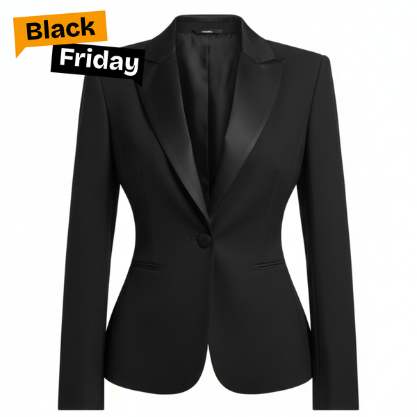Blazer Cintrée "Tuxedo" Noir - Revers Satinés & Coupe Ajustée