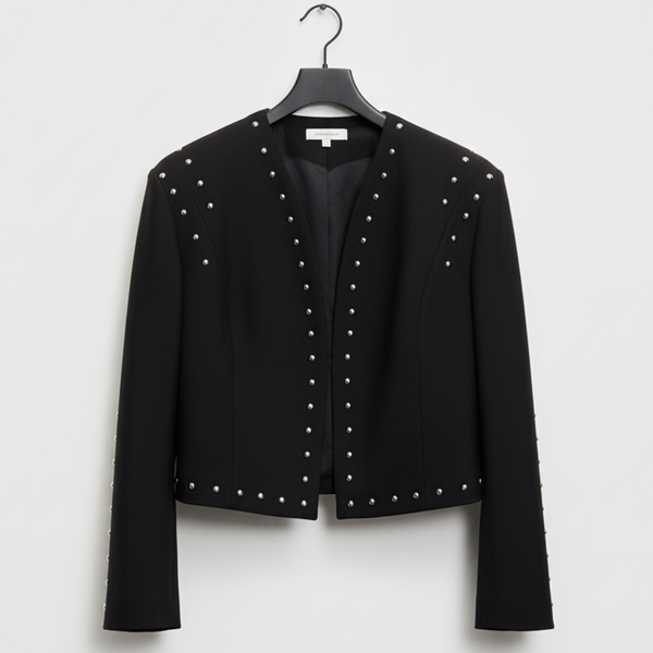 Veste "Iconic" Courte à Clous Argentés