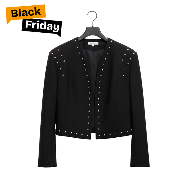 Veste "Iconic" Courte à Clous Argentés