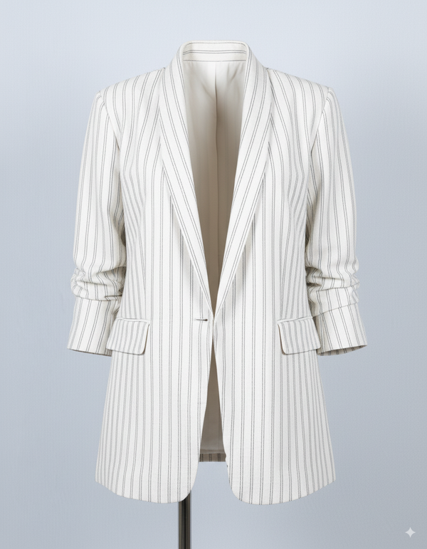 Blazer "L'Intemporel" - Crème à Fines Rayures