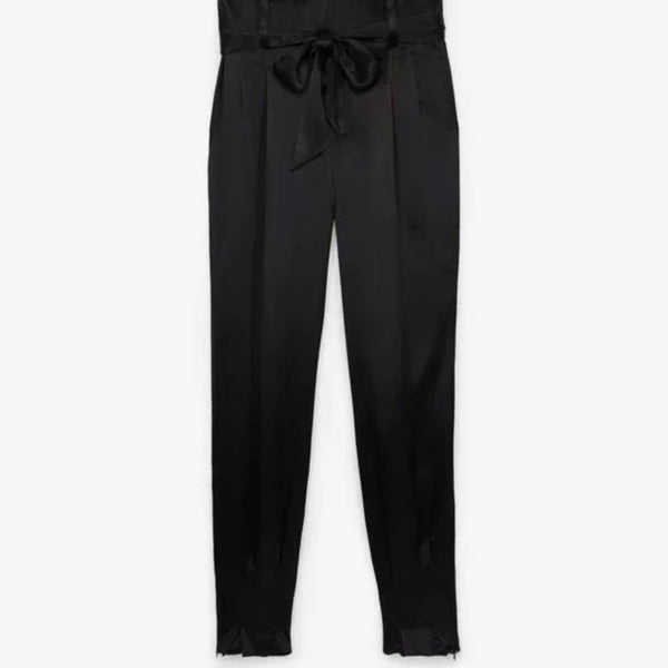 Pantalon Carotte "Le Voyage" - Crêpe de Viscose Noire - Velvet