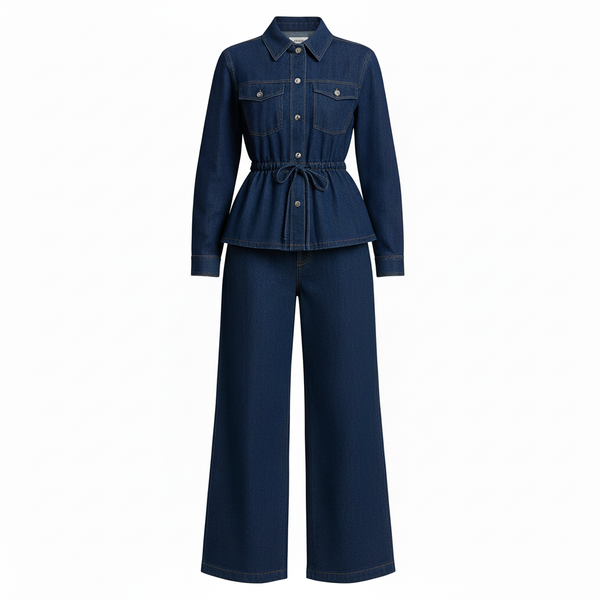 Ensemble en jean femme ceinturé